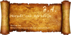 Horpácsi Adrián névjegykártya
