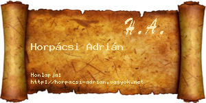 Horpácsi Adrián névjegykártya